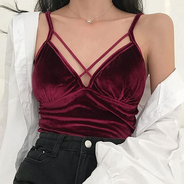 womens camis women crop summer velvet v neck sleeveless vest solid slim fit camisole underwear cropped feminino, White
womens camis women crop summer velvet v neck sleeveless vest solid slim fit camisole underwear cropped feminino, White