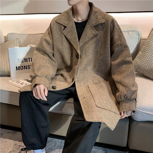 men's wool & blends winter thick woolen coat men warm fashion casual mid-length korean loose oversized jacket mens overcoat, Black
men's wool & blends winter thick woolen coat men warm fashion casual mid-length korean loose oversized jacket mens overcoat, Black