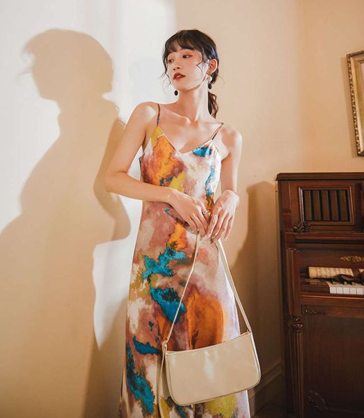 gogh starry element color print dress suspender skirt shows thin temperament fairy summer, Black;gray
gogh starry element color print dress suspender skirt shows thin temperament fairy summer, Black;gray