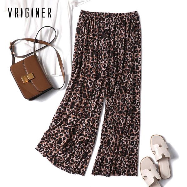 women's pants & capris summer fashion women leopard wide leg casual elastic high waist ice silk ankle-length loose female culottes, Black;white
women's pants & capris summer fashion women leopard wide leg casual elastic high waist ice silk ankle-length loose female culottes, Black;white