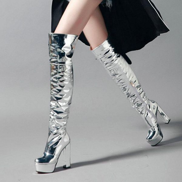 boots fashion mirror patent leather over the knee autumn women sqaure high heel long zipper winter female, Black
boots fashion mirror patent leather over the knee autumn women sqaure high heel long zipper winter female, Black