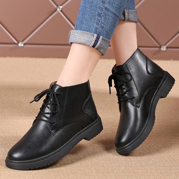 autumn and winter british style lace up heavy soled martin boots women's leather casual short psh large, Black
autumn and winter british style lace up heavy soled martin boots women's leather casual short psh large, Black