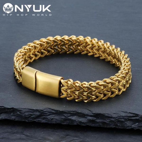 link, chain nyuk mens gold silver magnetic stainless steel cuban bracelets male accessory hip hop party rock punk bangle jewelry for gift, Black
link, chain nyuk mens gold silver magnetic stainless steel cuban bracelets male accessory hip hop party rock punk bangle jewelry for gift, Black