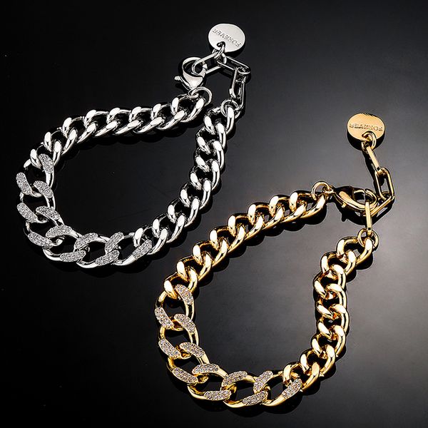 iced out regular clasp bracelet with wafer in silver gold color hip hop fashion jewelry gift for women, Golden;silver
iced out regular clasp bracelet with wafer in silver gold color hip hop fashion jewelry gift for women, Golden;silver