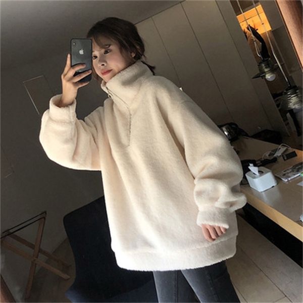 cashmere zipper pullover sweater women's autumn winter 2021 new korean loose short lazy style lamb wool coat, Black
cashmere zipper pullover sweater women's autumn winter 2021 new korean loose short lazy style lamb wool coat, Black