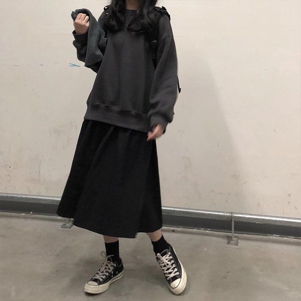 skirts 2 colors midi skirt women solid color long female vintage style elastic waist high a line womens, Black
skirts 2 colors midi skirt women solid color long female vintage style elastic waist high a line womens, Black