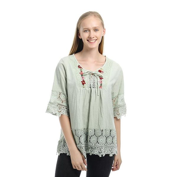 style women blouses fashion half sleeve o neck shirts bohemia casual loose lace patchwork blouse plus size shirt women's &, White
style women blouses fashion half sleeve o neck shirts bohemia casual loose lace patchwork blouse plus size shirt women's &, White