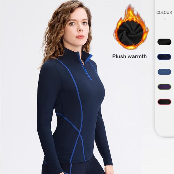 yoga outfit women's autumn and winter plush long sleeve sportswear fitness running slim half zipper sweater for women
yoga outfit women's autumn and winter plush long sleeve sportswear fitness running slim half zipper sweater for women