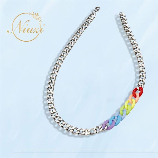chains fashion couple rainbow necklaces for men women vintage gothic stainless steel male female crude necklace teens fine gifts, Silver
chains fashion couple rainbow necklaces for men women vintage gothic stainless steel male female crude necklace teens fine gifts, Silver
