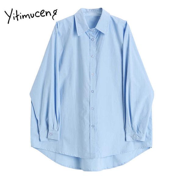 yitimuceng button up blouse women loose casual shirts turn-down collar straight solid blue clothes spring fashion 210601, White
yitimuceng button up blouse women loose casual shirts turn-down collar straight solid blue clothes spring fashion 210601, White