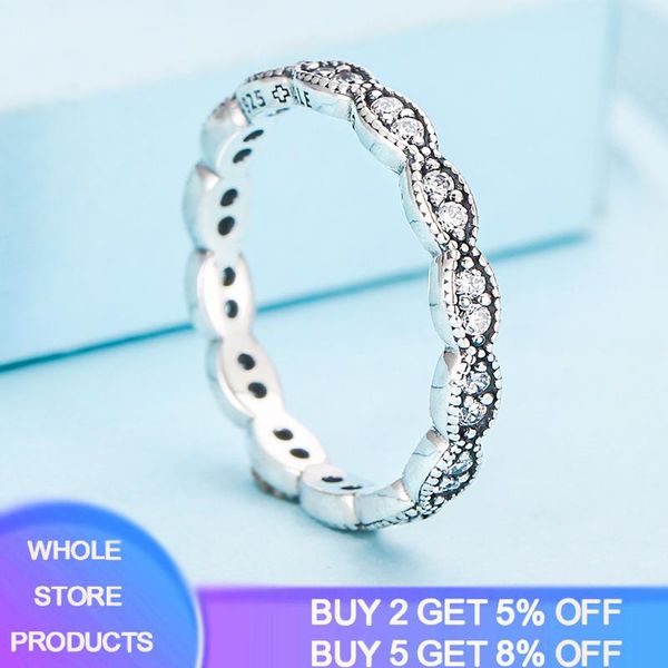 cluster rings yanhui genuine 925 sterling silver stackable ring fashion black style cz finger for women wedding anniversary jewelry, Golden;silver