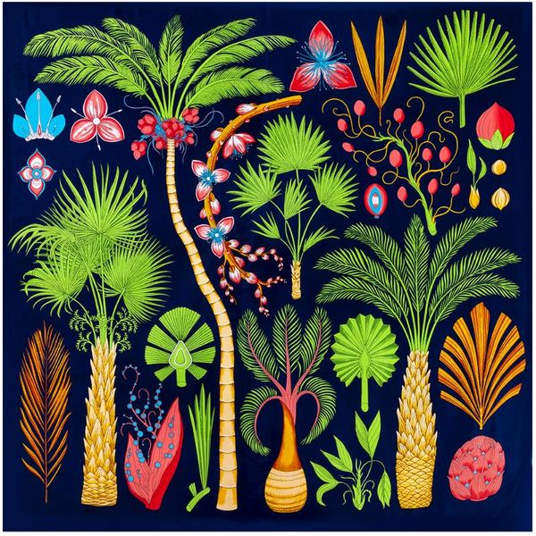 scarves 130cm scarf design sago cycas palm tree square twill silk women bandanna for ladies shawls, Blue;gray
scarves 130cm scarf design sago cycas palm tree square twill silk women bandanna for ladies shawls, Blue;gray