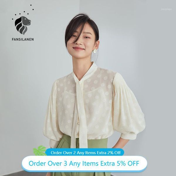 women's blouses & shirts fansilanen office lady sweet lantern sleeve french half polka dot shirt ribbon chiffon button up, White
women's blouses & shirts fansilanen office lady sweet lantern sleeve french half polka dot shirt ribbon chiffon button up, White