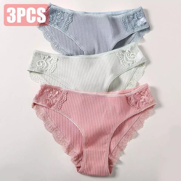 women's panties 3pcs/set cotton woman lace briefs fashion solid color knickers girls bow underpants set underwear drop, Black;pink
women's panties 3pcs/set cotton woman lace briefs fashion solid color knickers girls bow underpants set underwear drop, Black;pink