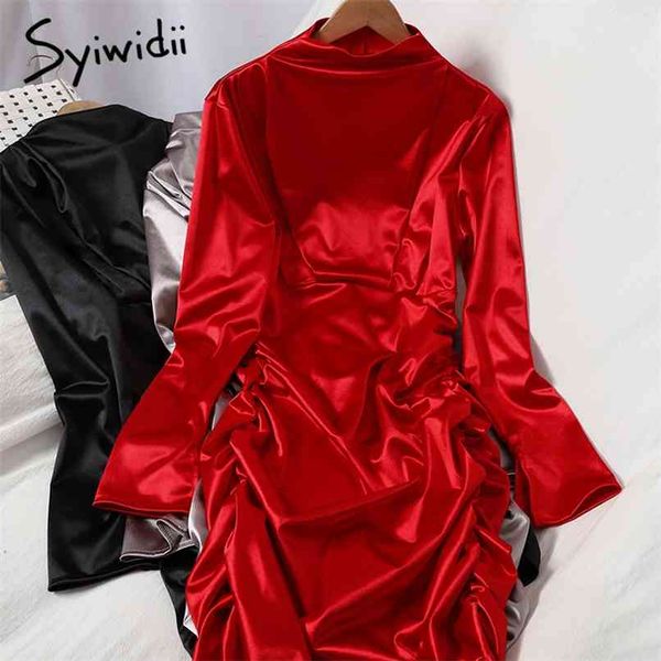 fashion folds high waist dresses women long sleeve half collar a-line solid black clothing autumn korean 210607, Black;gray
fashion folds high waist dresses women long sleeve half collar a-line solid black clothing autumn korean 210607, Black;gray