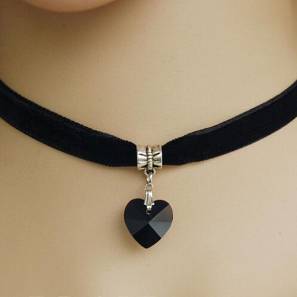 pendant necklaces winter fashion retro punk gothic velvet crystal heart necklace tattoo collares bijoux for women jewelry clavicle choker, Silver
pendant necklaces winter fashion retro punk gothic velvet crystal heart necklace tattoo collares bijoux for women jewelry clavicle choker, Silver