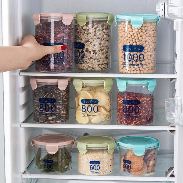 storage bottles & jars 1 pc 600/800/100/1500 ml kitchen transparent plastic sealed food cereals grain bottle jar dry box
storage bottles & jars 1 pc 600/800/100/1500 ml kitchen transparent plastic sealed food cereals grain bottle jar dry box
