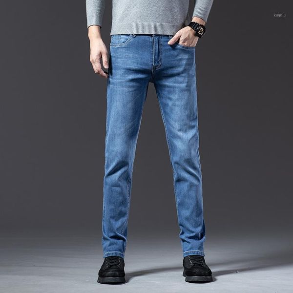 men's jeans 2021 spring wutumn slim fit stretch business fashion denim pants male brand trousers 4 colors 28-40, Blue
men's jeans 2021 spring wutumn slim fit stretch business fashion denim pants male brand trousers 4 colors 28-40, Blue