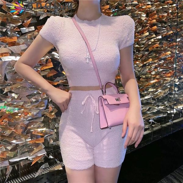 edglulu light blue two piece outfits for women summer 2021 o-neck short sleeve crop shorts knitted sets suit pink white 0312 women's tr, Gray
edglulu light blue two piece outfits for women summer 2021 o-neck short sleeve crop shorts knitted sets suit pink white 0312 women's tr, Gray