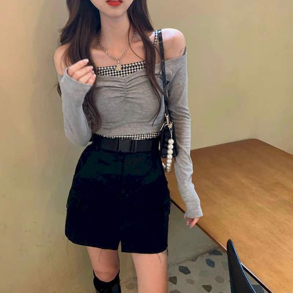 women's t-shirt 2021 summer spring autumn casual long sleeve korean punk sweatshirt shirts for women goth bm style patchwork inner vest, White
women's t-shirt 2021 summer spring autumn casual long sleeve korean punk sweatshirt shirts for women goth bm style patchwork inner vest, White