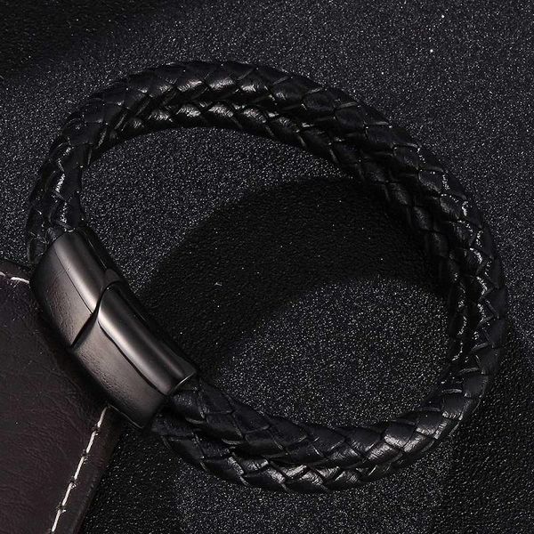 charm bracelets double layer black braided leather bracelet men fashion jewelry stainless steel magnetic clasp male wrist band bangles gifts, Golden;silver
charm bracelets double layer black braided leather bracelet men fashion jewelry stainless steel magnetic clasp male wrist band bangles gifts, Golden;silver