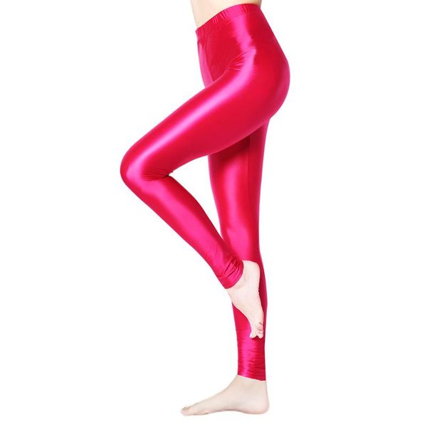 satin shiny wet look tights stockings yoga pants training women sports women's leggings, Black