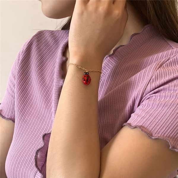 women colorful ladybird tassel bracelets european copper glass thin hand chain business party gift insect gold bracelet jewelry accessories, Golden;silver
women colorful ladybird tassel bracelets european copper glass thin hand chain business party gift insect gold bracelet jewelry accessories, Golden;silver
