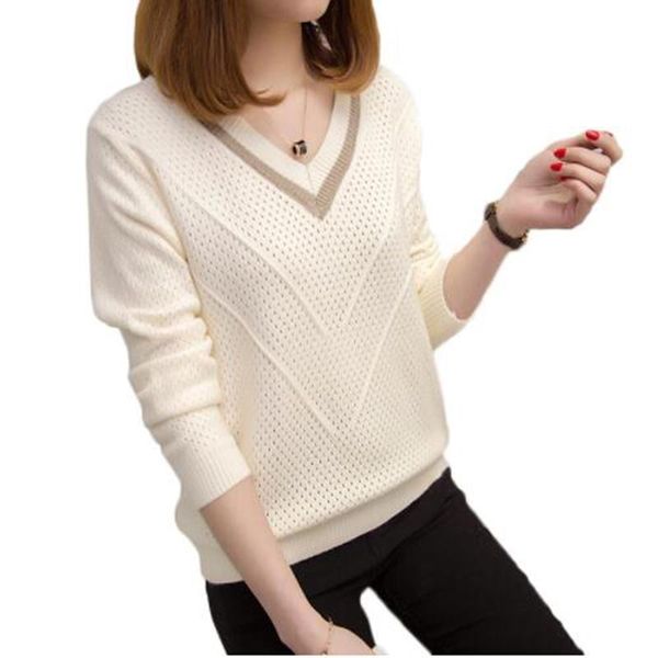 women's sweaters women and pullovers 2021 spring autumn korean hollow womens loose knitted sweater female v-neck pullover, White;black
women's sweaters women and pullovers 2021 spring autumn korean hollow womens loose knitted sweater female v-neck pullover, White;black
