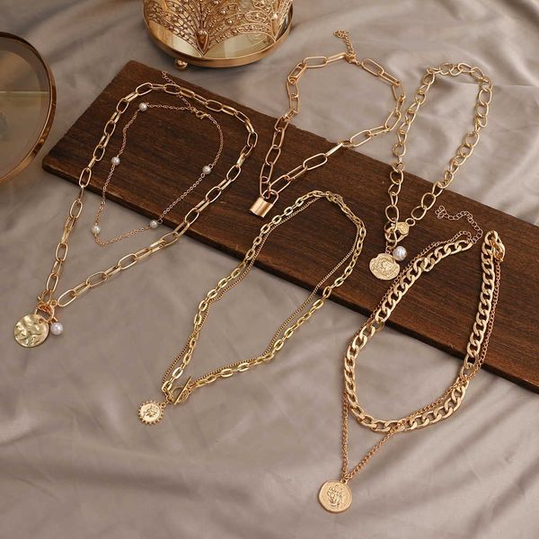 zovoli vintage multi layered lock portrait pearl round coin pendants necklaces for women bohemia gold key heart long jewelry, Silver
zovoli vintage multi layered lock portrait pearl round coin pendants necklaces for women bohemia gold key heart long jewelry, Silver