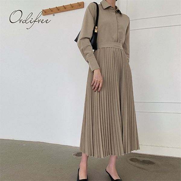 autumn winter elegant women pleated dress long sleeve office lady belted 210513, Black;gray
autumn winter elegant women pleated dress long sleeve office lady belted 210513, Black;gray