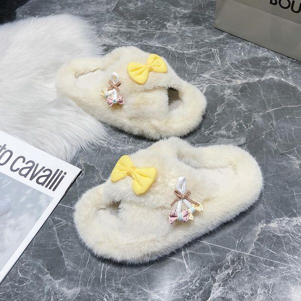 slippers fur home women bowknot warm short plush comfort flat platform shoes winter indoor faux slide, Black
slippers fur home women bowknot warm short plush comfort flat platform shoes winter indoor faux slide, Black