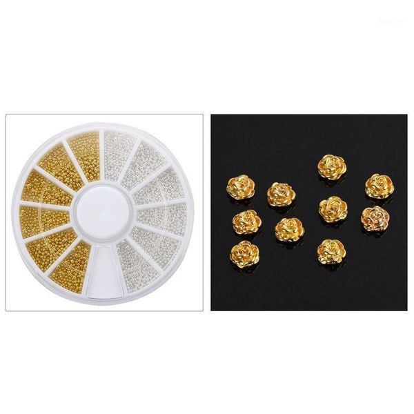 pieces nail art diy decorations: 300 gold silver ball bead tips decoration + wheel & 10 golden rose s1
pieces nail art diy decorations: 300 gold silver ball bead tips decoration + wheel & 10 golden rose s1