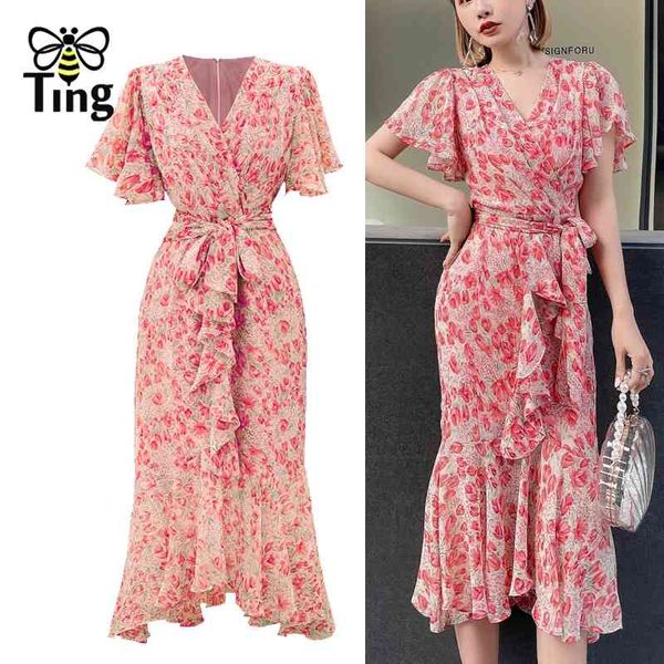 france chic vintage elegant floral printing ruffles mermaid midi long dress women summer chiffon vestidos elbise 210513, Black;gray
france chic vintage elegant floral printing ruffles mermaid midi long dress women summer chiffon vestidos elbise 210513, Black;gray