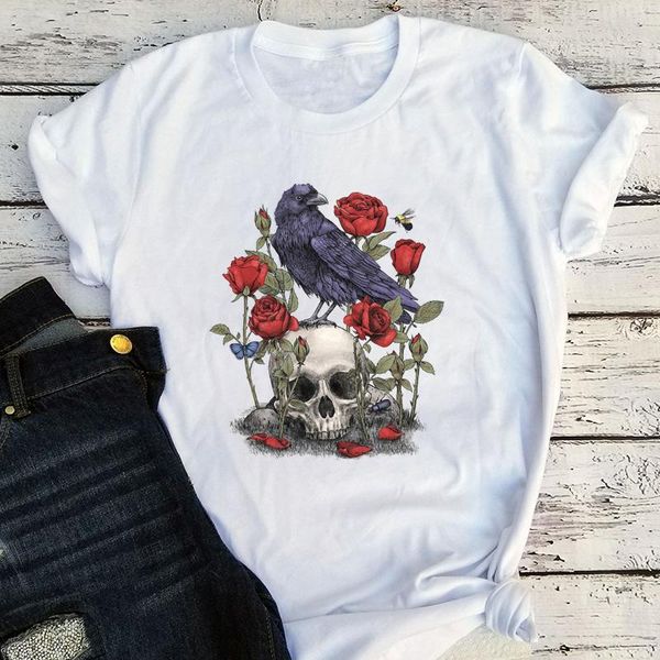 women's t-shirt rose skull graphic tee horror movie clothes women 2021 halloween harajuku shirt vintage streetwear clothing xl, White
women's t-shirt rose skull graphic tee horror movie clothes women 2021 halloween harajuku shirt vintage streetwear clothing xl, White