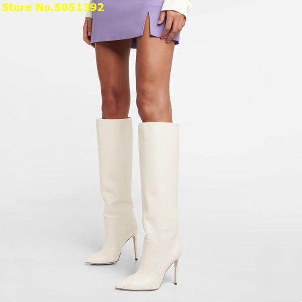 boots white leather stiletto heel knee high pointed toe slip on runway winter women solid blue black shoes
boots white leather stiletto heel knee high pointed toe slip on runway winter women solid blue black shoes