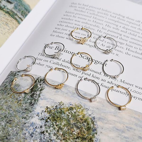cluster rings amaiyllis s925 sterling silver simple ring love five-pointed star personality fine index finger open for women friendship, Golden;silver
cluster rings amaiyllis s925 sterling silver simple ring love five-pointed star personality fine index finger open for women friendship, Golden;silver