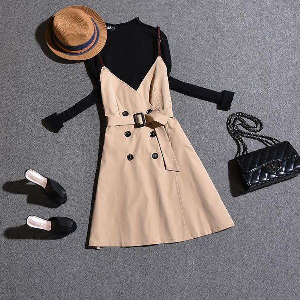 women's tracksuits european station 2021 autumn dress two-piece women lady fashion long-sleeved shirt strap a -line, Gray
women's tracksuits european station 2021 autumn dress two-piece women lady fashion long-sleeved shirt strap a -line, Gray