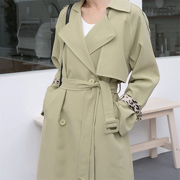 women leopard windbreaker vintage sashes female loose trench casual street wear lady double breasted long coat outwears 210519, Tan;black
women leopard windbreaker vintage sashes female loose trench casual street wear lady double breasted long coat outwears 210519, Tan;black