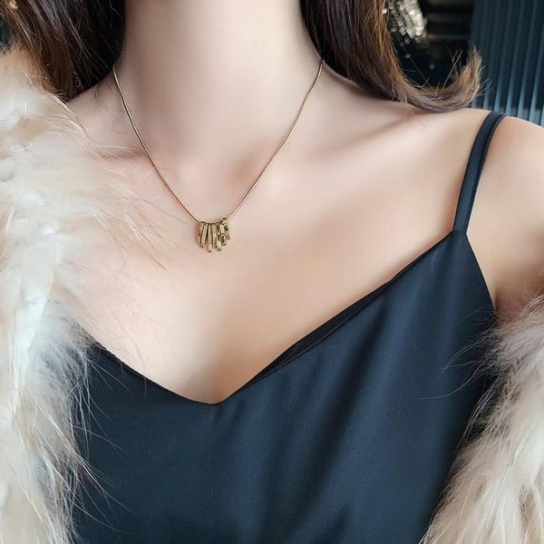 pendant necklaces unique geometric strip titanium steel gold necklace for woman korean 2021 girl's jewelry student party clavicle chain, Silver
pendant necklaces unique geometric strip titanium steel gold necklace for woman korean 2021 girl's jewelry student party clavicle chain, Silver