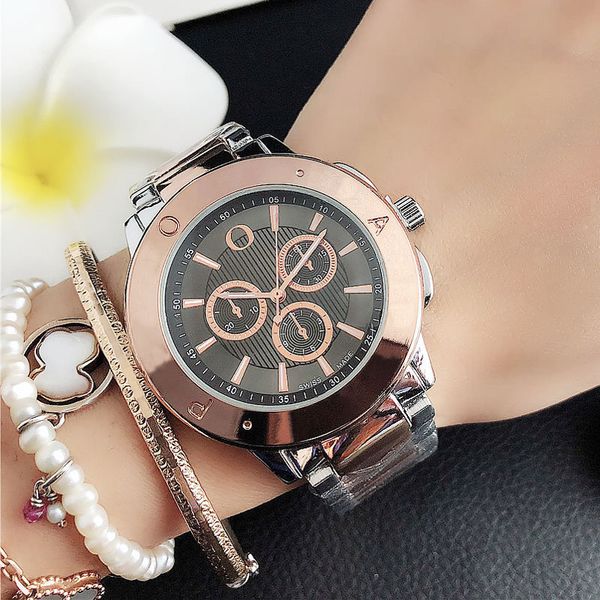 fashion brand watches women ladies girl 3 dials style metal steel band quartz wrist watch p70, Slivery;brown
fashion brand watches women ladies girl 3 dials style metal steel band quartz wrist watch p70, Slivery;brown