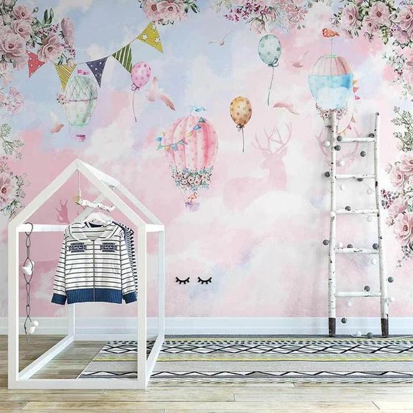 wallpapers custom mural wallpaper nordic hand-painted 3d pink clouds air balloon children's room background wall papel de parede murals
wallpapers custom mural wallpaper nordic hand-painted 3d pink clouds air balloon children's room background wall papel de parede murals