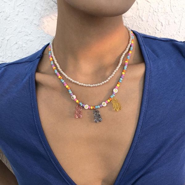 chokers lovely hand made plastic beads pearl resin multirow bear charm choker necklace women beach vacation jewelry gifts, Golden;silver
chokers lovely hand made plastic beads pearl resin multirow bear charm choker necklace women beach vacation jewelry gifts, Golden;silver