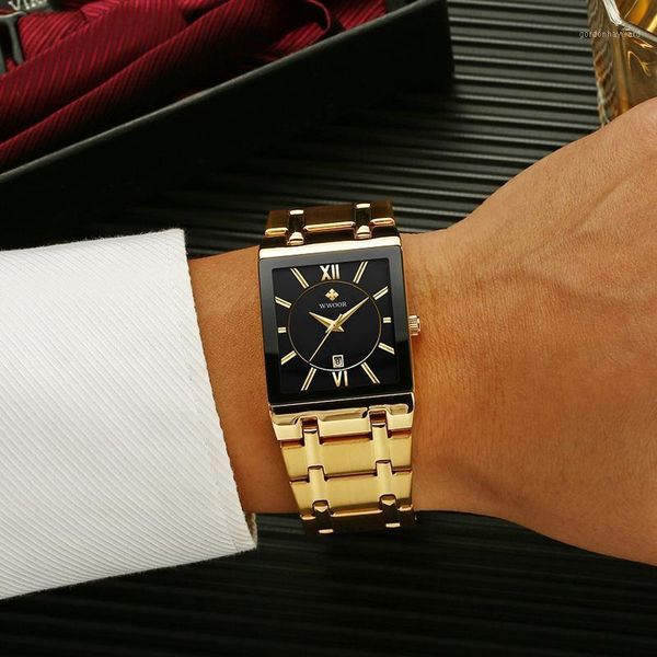 wristwatches fashion stainless steel watches men 2021 square waterproof quartz watch gold black wristwatch for man, Slivery;brown
wristwatches fashion stainless steel watches men 2021 square waterproof quartz watch gold black wristwatch for man, Slivery;brown