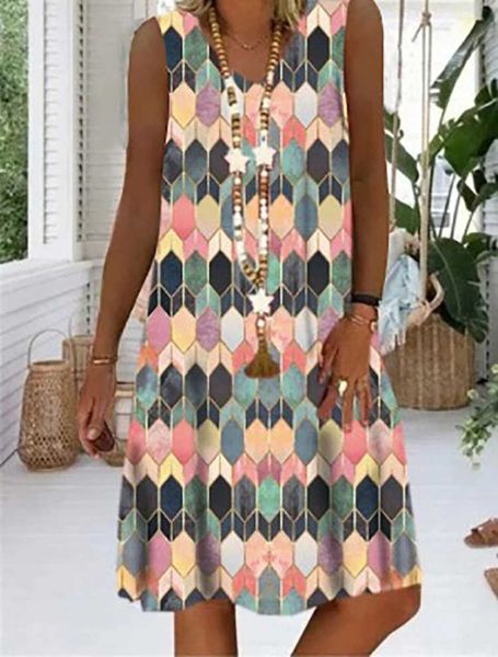 spring 2021 geometric digital print midlength sleeveless casual dress y1006, Black;gray
spring 2021 geometric digital print midlength sleeveless casual dress y1006, Black;gray