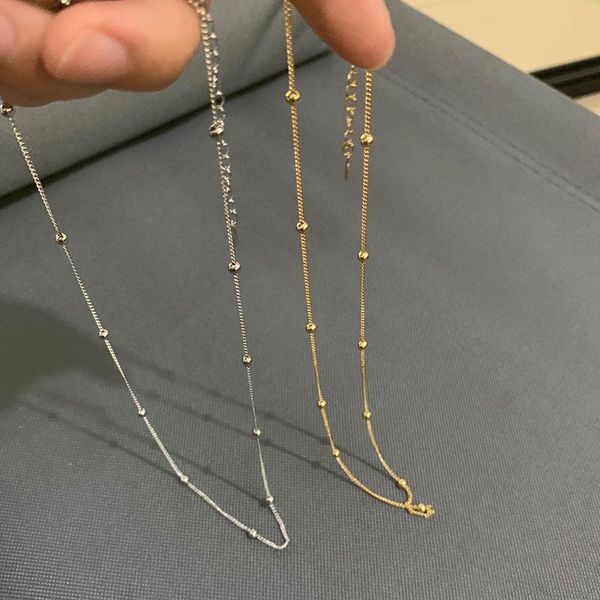 chokers pure silver link chain necklaces for lady women 40+5cm bead short necklace choker fashion jewelry accessories collier femme, Golden;silver
chokers pure silver link chain necklaces for lady women 40+5cm bead short necklace choker fashion jewelry accessories collier femme, Golden;silver