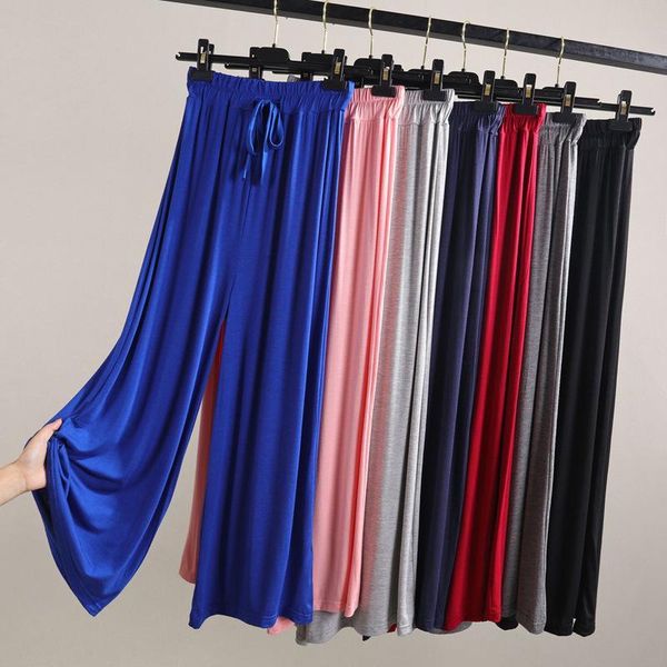 women's pants & capris 2021 spring autumn women cozy modal thin wide leg female elastic waist loose straight casual fashion trousers v1, Black;white
women's pants & capris 2021 spring autumn women cozy modal thin wide leg female elastic waist loose straight casual fashion trousers v1, Black;white