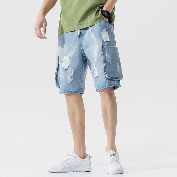 plus size 5xl-m summer destroyed denim shorts men clothing 2021 fashion side big pockets loose casual jeans short homme blue men's, White;black
plus size 5xl-m summer destroyed denim shorts men clothing 2021 fashion side big pockets loose casual jeans short homme blue men's, White;black