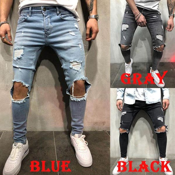 men's jeans fashion style streetwear vintage blue gray black color skinny destroyed ripped broken punk pants homme hip hop
men's jeans fashion style streetwear vintage blue gray black color skinny destroyed ripped broken punk pants homme hip hop