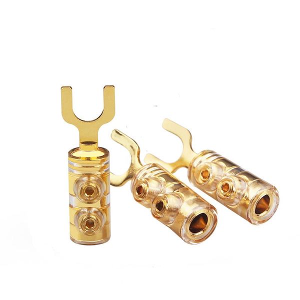 smart power plugs pure copper gold-plated solder-y-plug audio speaker cable spade plug connector
smart power plugs pure copper gold-plated solder-y-plug audio speaker cable spade plug connector