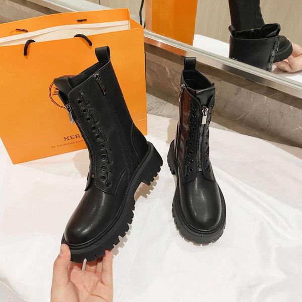 boots thick bottomed women 2021 autumn and winter mid pipe chimney casual versatile women's british leather, Black
boots thick bottomed women 2021 autumn and winter mid pipe chimney casual versatile women's british leather, Black